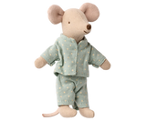 Maileg 17-5110-00 Petit frère souris dans sa boîte d'allumette - Pyjama bleu à pois - Maileg vendu par Veille sur toi
