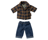 Maileg 17-5303-00 Papa souris avec chemise brune à carreau - Maileg vendu par Veille sur toi