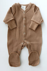 MARKLIEN Organic Waffle Sleepsuit Cappuccino vendu par Veille sur toi