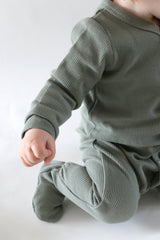 MARKLIEN Organic Waffle Sleepsuit Seafoam vendu par Veille sur toi
