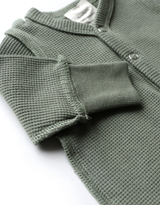 MARKLIEN Pyjama à pattes en coton biologique gaufré - écume de mer - MARKLIEN vendu par Veille sur toi