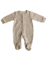 MARKLIEN Pyjama à pattes en coton gaufré - crème - MARKLIEN vendu par Veille sur toi