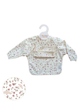 Menoum Menoum MNM-BML-11 Bavoir à manches longues - Fleurs et oiseaux - Menoum Menoum vendu par Veille sur toi