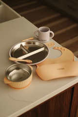 Minika ⚜ Assiette en acier inoxydable avec succion en silicone - Minika vendu par Veille sur toi