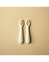 Minika ⚜ CuillèresApprentissage-Coquille Ensemble de 2 cuillères d'apprentissage en silicone - Minika Coquille vendu par Veille sur toi