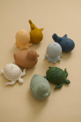 Minika ⚜ JouetsBain-BaleineIndigo-PieuvreGlace Jouets de bain - Baleine indigo et pieuvre glace - Minika vendu par Veille sur toi