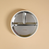 Minika ⚜ MINIKA-ASSIETTE-STAINLESS-SHELL Assiette en acier inoxydable avec succion en silicone - Minika Coquille vendu par Veille sur toi