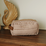 Minika ⚜ MINIKA-POUCH-VICHYBRUN Pochette de rangement - Vichy brun - Minika vendu par Veille sur toi