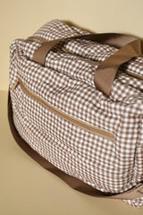 Minika ⚜ MINIKA-SAC-COUCHES-VICHYBRUN Sac à couches - Vichy brun - Minika vendu par Veille sur toi