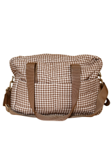 Minika ⚜ MINIKA-SAC-COUCHES-VICHYBRUN Sac à couches - Vichy brun - Minika vendu par Veille sur toi