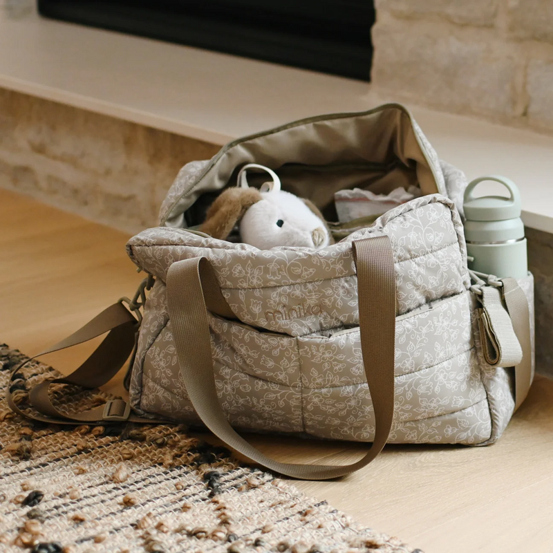 Spacious Diaper Bag - Flowers - Minika | Veille sur toi