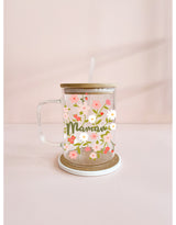 Mömy ⚜ MöMY-TasseVerre-MamanBloom Tasse boho avec paille - Maman bloom - Mömy vendu par Veille sur toi
