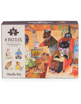 Moulin Roty 681440 4 casse-têtes - Une belle journée - Les Minouchkas - Moulin Roty vendu par Veille sur toi