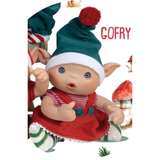 Nines d'Onil NINES-0301-09 Poupée lutin de Noël Duendys 24 cm - Nines d'Onil Fille - Gofry avec robe-salopette rouge vendu par Veille sur toi