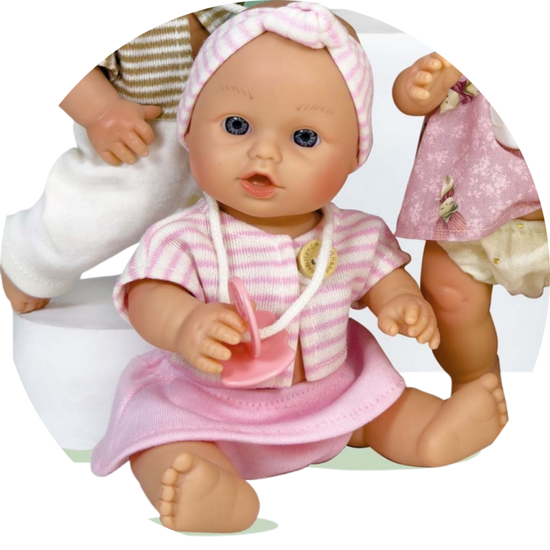 Poupée Loulette 24 Cm - Porcelaine Blanche Et Yeux Cristal Noisette - NEUVE