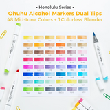 Ohuhu Y30-80406-05 Ensemble de 48 marqueurs à double pointe Honolulu B - Ton moyen - Ohuhu vendu par Veille sur toi