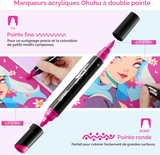 Ohuhu Y30-80601-60 Ensemble de 90 marqueurs acryliques imperméables à double pointe - Ohuhu vendu par Veille sur toi