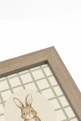 Oleka Canvas COUNTRY BUNNY, Oeuvre sur toile rigide, encadré brun chêne (collective) vendu par Veille sur toi