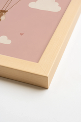 Oleka Canvas ENVOL ROSÉ, Oeuvre sur toile rigide, encadré Naturel Clair (collective) vendu par Veille sur toi
