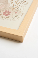 Oleka Canvas FLOWER BUNNY, Oeuvre sur toile rigide, encadré Naturel Clair (collective) vendu par Veille sur toi