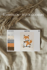 Oleka Canvas HAPPY FOX, Oeuvre sur toile rigide, encadré Naturel Clair (collective) vendu par Veille sur toi