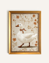 Oleka Canvas Illustration canard élégant - Cadre vintage or - Oleka vendu par Veille sur toi