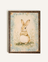Oleka Canvas Illustration lapin de printemps - Cadre vintage bronze - Oleka vendu par Veille sur toi