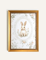 Oleka Canvas Illustration lapin douceur - Cadre vintage or - Oleka vendu par Veille sur toi