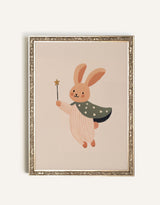 Oleka Canvas Illustration lapin magique - Cadre vintage argent - Oleka vendu par Veille sur toi