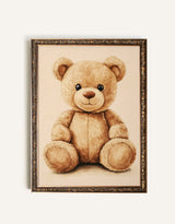 Oleka Canvas Illustration ourson tendresse - Cadre vintage bronze - Oleka vendu par Veille sur toi