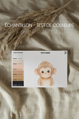 Oleka Canvas PETIT SINGE, Oeuvre sur toile rigide, encadré brun chêne (collective) vendu par Veille sur toi
