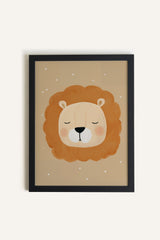 Oleka Canvas RI-OL-NBRMKM-912B Lion de Rêve, Toile rigide encadrée 9x12 / Noir vendu par Veille sur toi