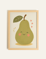 Oleka Canvas Toile coeur de poire - Cadre en bois naturel clair - Oleka vendu par Veille sur toi