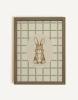 Oleka Canvas Toile country bunny - Cadre brun chêne - Oleka vendu par Veille sur toi