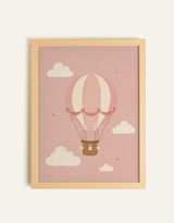 Oleka Canvas Toile envol rosé - Cadre en bois naturel clair - Oleka vendu par Veille sur toi