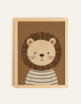 Oleka Canvas Toile Léo le lion - Cadre en bois naturel clair - Oleka vendu par Veille sur toi