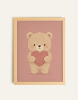 Oleka Canvas Toile my teddy - Cadre en bois naturel clair - Oleka vendu par Veille sur toi