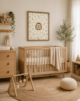 Oleka Canvas Toile petit hérisson - Cadre brun chêne - Oleka vendu par Veille sur toi