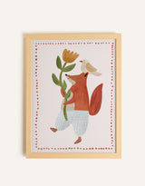 Oleka Canvas Toile renard et l'oiseau - Cadre en bois naturel - Oleka vendu par Veille sur toi
