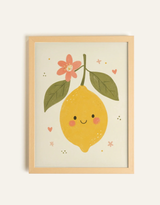 Oleka Canvas Toile zeste d'amour - Cadre en bois naturel clair - Oleka vendu par Veille sur toi