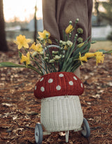 Olli Ella OEKBAS-MLG-RE-O Panier Luggy champignon en rotin - Rouge et blanc - Olli Ella vendu par Veille sur toi