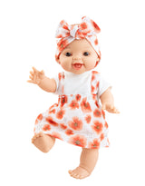 Paola Reina PR-4125 Bébé Gordis - Leire avec salopette fleurie et bandeau - Paola Reina vendu par Veille sur toi