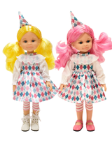 Paola Reina PR-4715 Poupée Las Amigas - Cleo arlequin avec cheveux roses - Paola Reina vendu par Veille sur toi