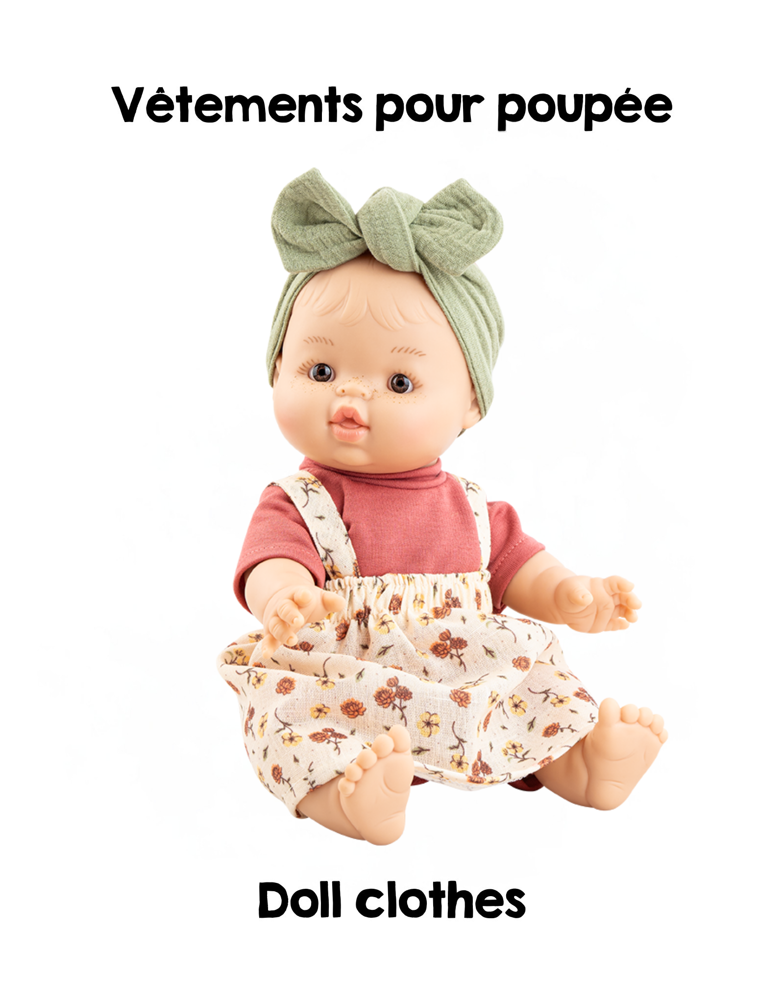 Vêtements pour poupée Alex & Sonia - Salopette-robe fleurie - Paola Re