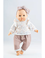Paola Reina PR-7051 Poupée Los Manus - Lola avec blouse fleurie, pantalon et boucle - Paola Reina vendu par Veille sur toi