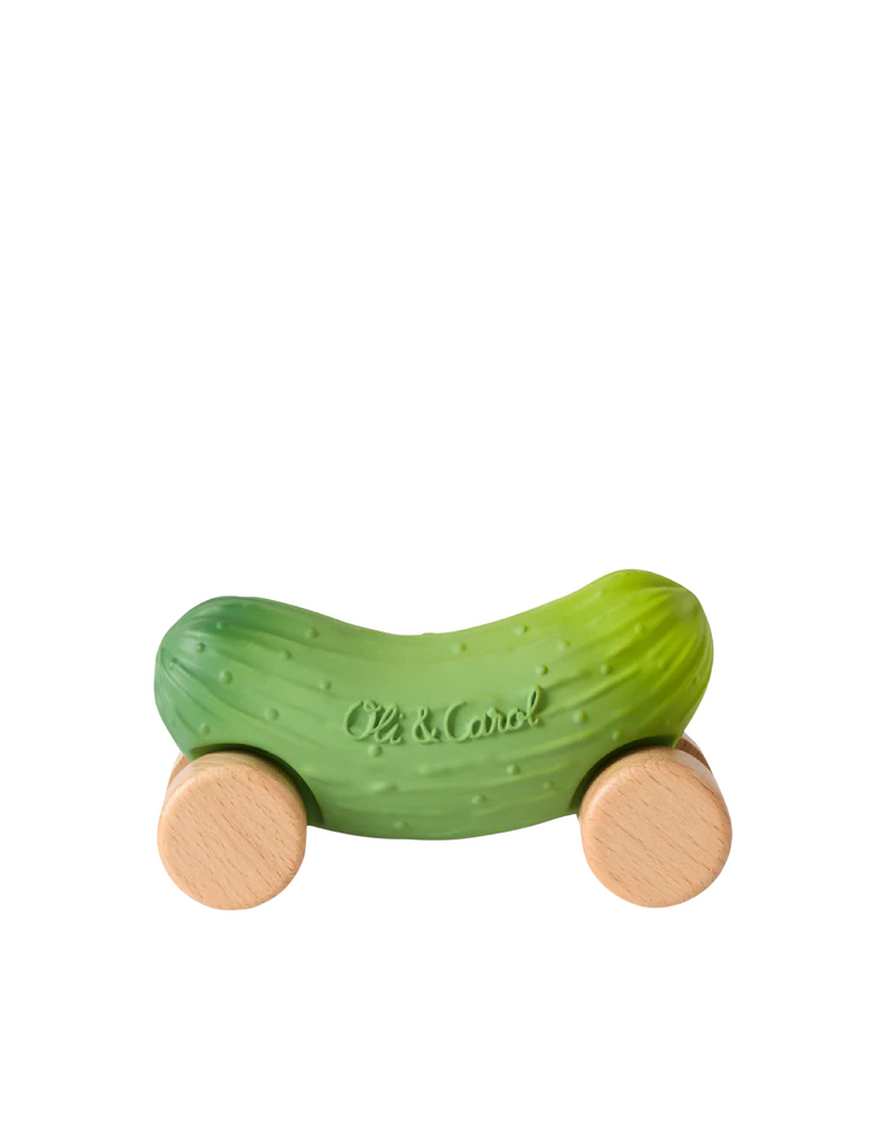 Voiture jouet en caoutchou pour bébé - Pepino le concombre - Oli & Carol