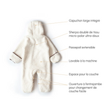 Petit Coulou ⚜ Combinaison une pièce en Sherpa doublée (6-18m) - Petit Coulou vendu par Veille sur toi