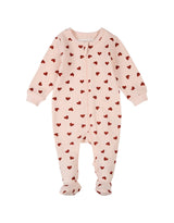 Petit Lem Dormeuse en coton côtelé biologique - Coeurs - Petit Lem vendu par Veille sur toi