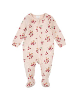 Petit Lem Dormeuse en coton côtelé biologique - Fraises - Petit Lem vendu par Veille sur toi