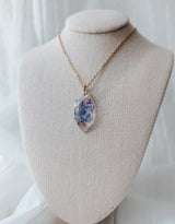 Petitefleur⚜ Petitefleur-86 Collier de fleurs séchées - Pendentif en Résine avec Pétales bleues - Petitefleur vendu par Veille sur toi